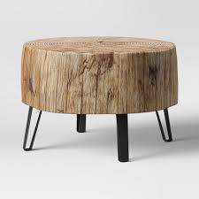 The exquisite craftsmanship, gorgeous color, and natural design will lead to perfect combination of art and nature. Buchanan Faux Concrete Stump Coffee Table Brown Threshold Target