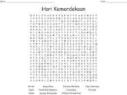 Malaysia hari ini membawa liputan khas sempena sambutan hari kemerdekaan dengan lintas langsung dari 3 lokasi berbeza. Hari Kemerdekaan Word Search Wordmint