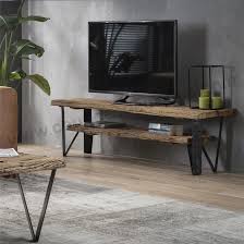 Meuble Tv En Bois Brut Style Tronc D Arbre Industriel Meuble Tv Bois Meuble Bois Brut Mobilier De Salon
