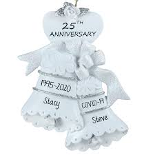 The 25th wedding anniversary is also known as the silver anniversary or the silver jubilee, because according to the tradition in many countries, you should offer gifts, to the couple, made from silver. Silver 25th Wedding Anniversary During Quarantine Personalized Ornament Personalized Ornaments For You