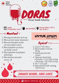 Donor darah dalam hukum islam merupakan sesuatu yang diperbolehkan, karena di dalamnya banyak sekali manfaat. Gambar Poster Donor Darah Pigura