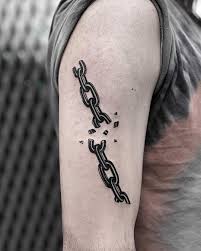 There are 118 chain links tattoos for sale on etsy, and they cost $110.91 on average. Broken Chain Tattoo By Loz Mclean Tattoogrid Net