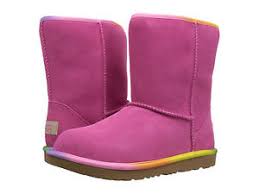 Details About New Kids Boot Ugg Classic Short Ii Rainbow Pink Azalea 1019699k Water Resistant