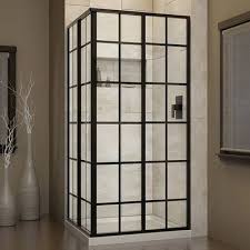 Dreamline French Corner 34 5 X 72 Square Sliding Shower Enclosure Frame Finish White Corner Shower Kits Framed Shower