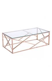 Aero Rose Gold Glass Coffee Table Modern Furniture Brickell Collection Gold Coffee Table Rose Gold Coffee Table Cage Coffee Table