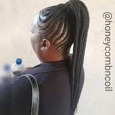Medium Feed In Cornrow Ponytail Braided Ponytail Feed In Braids Ponytail Ponytail