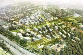 The horizontal line signifies the horizon, the vertical lines show the times of sunrise and sunset. Oppidea Toulouse Metropole Zac St Martin Du Touch A Toulouse 31 Landscape And Urbanism Urban Design Concept Birds Eye View City