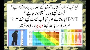 Height Weight And Bmi Requirement For Pakistan Army Airforce And Navy