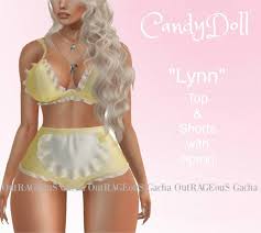 Viernes, 20 de abril de 2012. Second Life Marketplace Candydoll Lynn Top Shorts Lemon