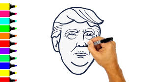 Former vice president joe biden defeated trump in the 2020 presidential election on november 3, 2020. How To Draw Donald Trump Easy Step By Step Youtube