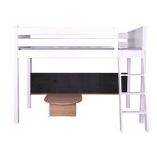 Halbhohes bett mit einer kommode und herausziehbarem schreibtisch. Halbhohes Bett Tafel Tisch Kasva Buche Massiv Weiss Lackiert De Breuyn