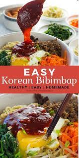 Easy Bibimbap Korean Mixed Rice Bowl Two Plaid Aprons Recipe Healthy Korean Recipes Easy Korean Recipes Bibimbap Recipe Easy