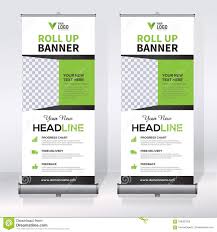 Roll Up Banner Design Template Vertical Abstract