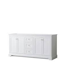 Avery 72 inch double bathroom vanity in white, no countertop, no sinks, and no mirror. Wyndham Collection Avery 72 In White Bathroom Vanity Cabinet In The Bathroom Vanities Without Tops Department At Lowes Com