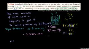 While the usual symbol for pressure is p or p, partial pressure is indicated by a subscript (e.g., p 1 or p 1). Vapor Pressure And The Ideal Gas Law Worked Example Video Khan Academy