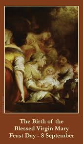Happy Birthday Card For Mother Mary Birth Of The Blessed Virgin Mary Prayer Card Blessed Virgin Mary Virgin Mary Blessed Mother Mary