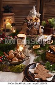 Take this one for example: Christmas Table Decoration In Rustic Style Christmas Table Decoration With Traditional Pastries And Walnuts In Rustic Style Canstock