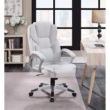 Leather Contemporary Executive High Back Chair White White Office Chair Leather Office Chair High Back Chairs