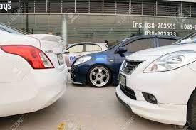 Chonburi Thailand March 21 2015 The 4th Nissan Eco Caravan 2015 Driving Safety Environment Preservation Campaign Chonburi To Nakhon Nayok Conducted By Nissan Motor Thailand Co Ltd Stock Photo