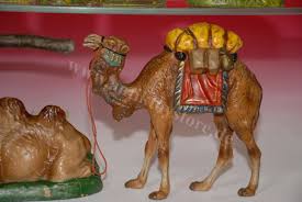 The two sided flange porcelain sign shown in some pictures is shown to show the size of nipper and is not included in this sale but is available on it's own. Antique Large Pyramid Nativity Figures Made Of Paper Mache 12 Parts At 1900