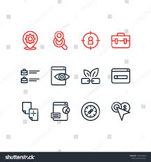Vector Illustration Of 12 Advertisement Icons Line Style Editable Set Of Target Audience Domain Vector Illustration Photography Tutorials Domain Registration