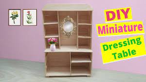 Mini dressing table with cardboard/dressing table for barbie house/hello kitty crafts diy. Diy Miniature Dressing Table Dollhouse Crafts Miniature Vanity Table Youtube