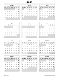 Following printable 2021 calendar has all of the 12 months calendar printed on one web page. Download 2021 Yearly Calendar Sun Start Excel Template Exceldatapro