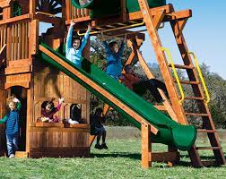 I have 2 12ft yellow rainbow slides, 1 11ft yellow rainbow slide, and the green 12ft slide. Slides For Swing Sets Rainbow Play Systems