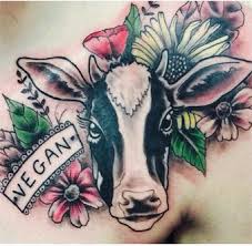 Cool Cow Head With Flowers Tattoo Design Cow Tattoo Vegan Tattoo Animal Tattoos