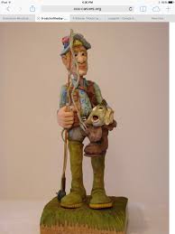 Fisherman Caricature Carving Wood Carving