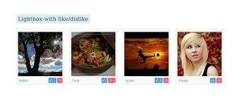 Bootstrap Lightbox With Category And Like Dislike Light Box Dislike Like