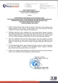 Dalam surat pernyataan ini menyatakan diri secara pribadi. Umum Page 8 Politeknik Negeri Media Kreatif