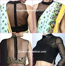 Black Boat Neck Net Tops Stunning Net Blouse Designs South India Fashion Netted Blouse Designs Fashion Blouse Design Saree Jacket Designs Latest