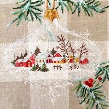 Towel trims cross stitch pattern. Crystal Tea Towel Christmas Cross Stitch Holiday Cross Stitch Nature Cross Stitch