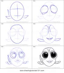 How To Draw Baby Dory From Finding Dory Printable Step By Step Drawing Sheet Drawingtutorials101 Com Dory Drawing Baby Cartoon Drawing Easy Disney Drawings