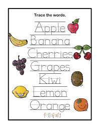 Fruit Trace The Words 1 Jpg 1 236 1 600 Pixels Preschool Printables Preschool Education Teaching Preschool