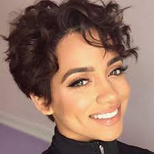 Hair could dye and iron. Boycut Sexy Curly Pixie Short Human Hair Lace Front African American Wigs For Women Side Part Short Curly Full Lace Wigs With Baby Hair Natural Black 130 Lace Front Wig 8inch Wantitall