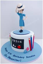 Teacher Appreciation Female Teacher Birthday Cake For Teacher Girls Birthday Cake Featuring A Detailed Schoolgirl Figurine School Uniform Can Be Customised Teacher Cakes School Cake Teacher Birthday Cake