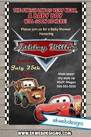 Disney Cars Baby Shower Invitations Custom Lightening Mcqueen And Tow Mate Cars Baby Shower Invitations Automobile Baby Shower Custom Baby Shower Invitations