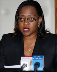 Rose Mambo, chair of the selection panel for EACC chair and commissioners  at a press briefing