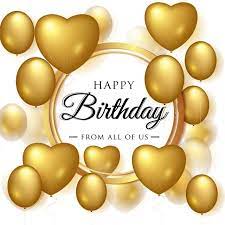 Vector Birthday Elegant Greeting Card With Gold Balloons Birthday Happy Balloon Png And Vector With Transparent Background For Free Download Guestbook Birthday Gold Balloons Happy Balloons