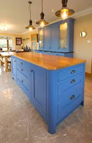 Painted Kitchen In Lulworth Blue 89 Oak Island Worktop And Jet Transitional Kitchen Dublin By Jd Kitchens Interiors Houzz Uk