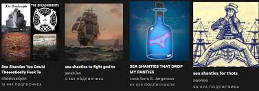 We'll post videos of shantymen. 8axiaqjxajasbm