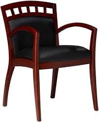 Mayline Vsc5a Wood And Leather Guest Chair Black Leather Bourbon Cherry Guest Chair Chair Cool Chairs