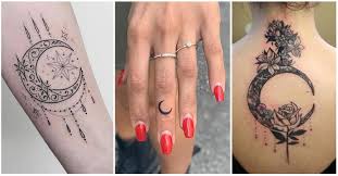 Matching black and outlined crescent moon temporary tattoos. Updated 40 Symbolic Crescent Moon Tattoos August 2020