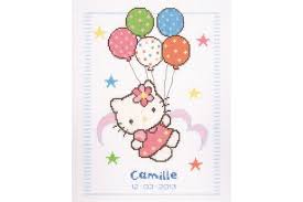 This is a pdf file of a cross stitch pattern, not the finished product. Hello Kitty Balloons Birth Sampler Cross Stitch Kit Only 28 00