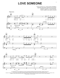 Love Someone Piano Vocal Guitar Right Hand Melody Sheet Music