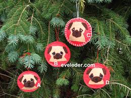 Pug Puppy Christmas Ornaments Christmas Ornaments Christmas Puppy Felt Dog Ornament