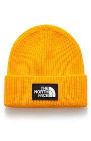 The North Face Yellow Logo Box Cuffed Beanie Yellow Logo Yellow Beanie The North Face