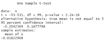 Hypothesis Testing Interpretation Of One Sample T Test In R Cross Validated